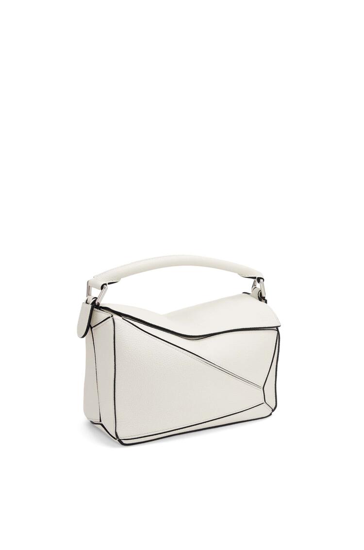 LOEWE Small Puzzle bag in soft grained calfskin Soft White
