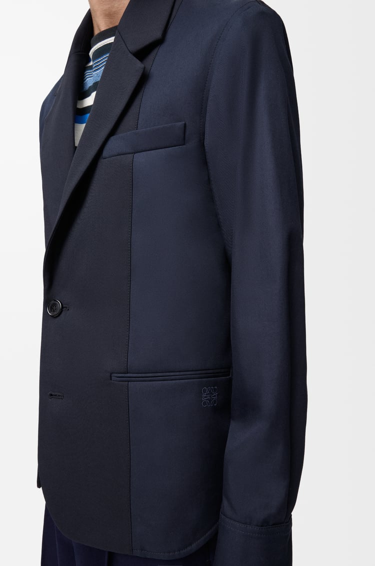 LOEWE Hybrid jacket in cotton and wool Navy Blue