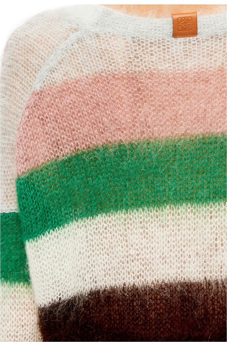 LOEWE 馬海毛條紋開襟外套 綠色/粉紅色 pdp_rd