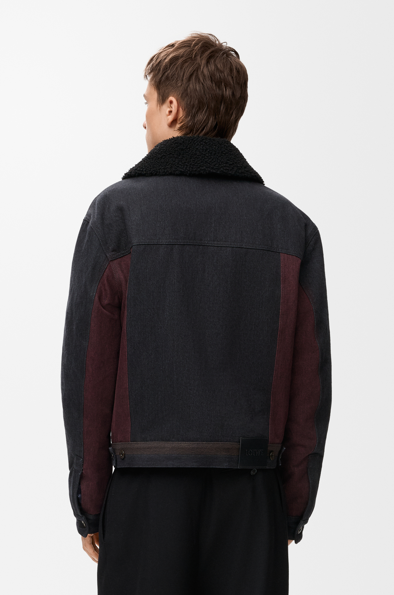LOEWE Jacket in denim Black/Burgundy