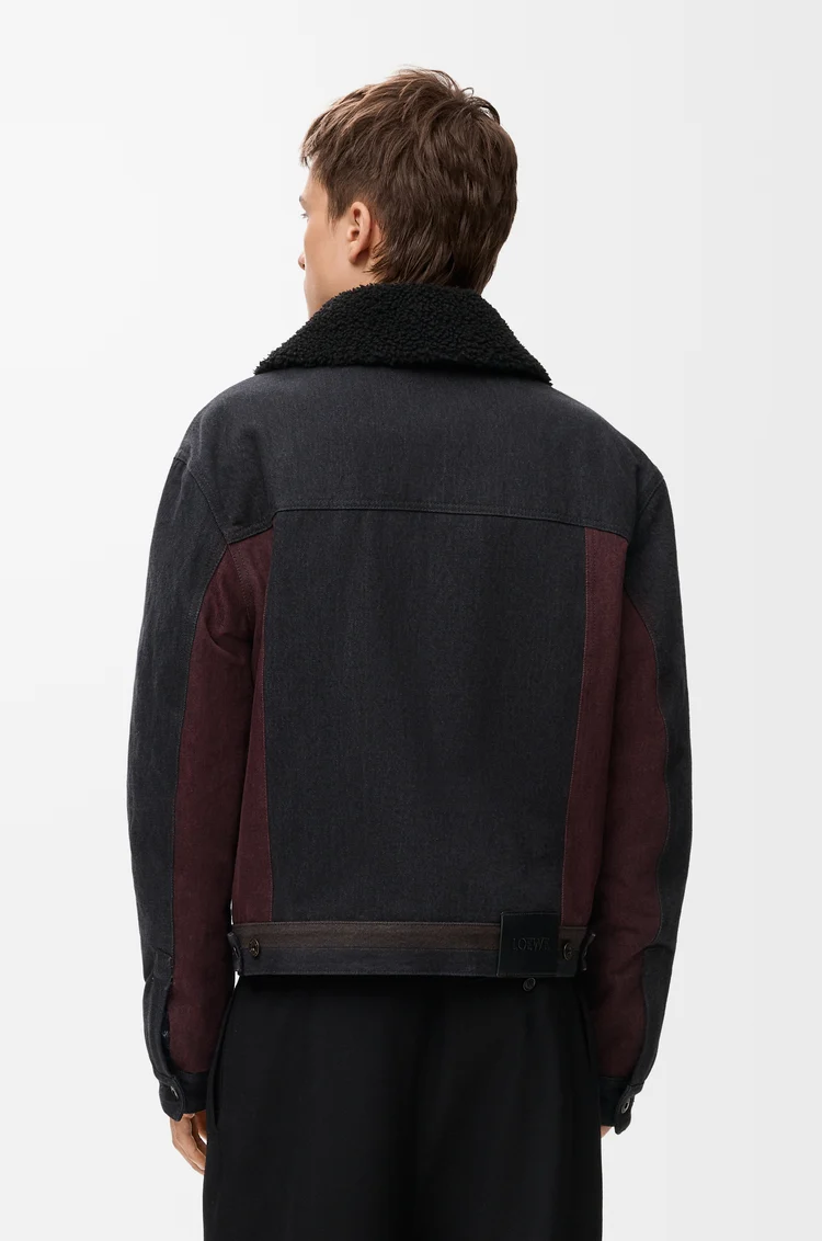 LOEWE Chaqueta en denim Negro/Burdeos