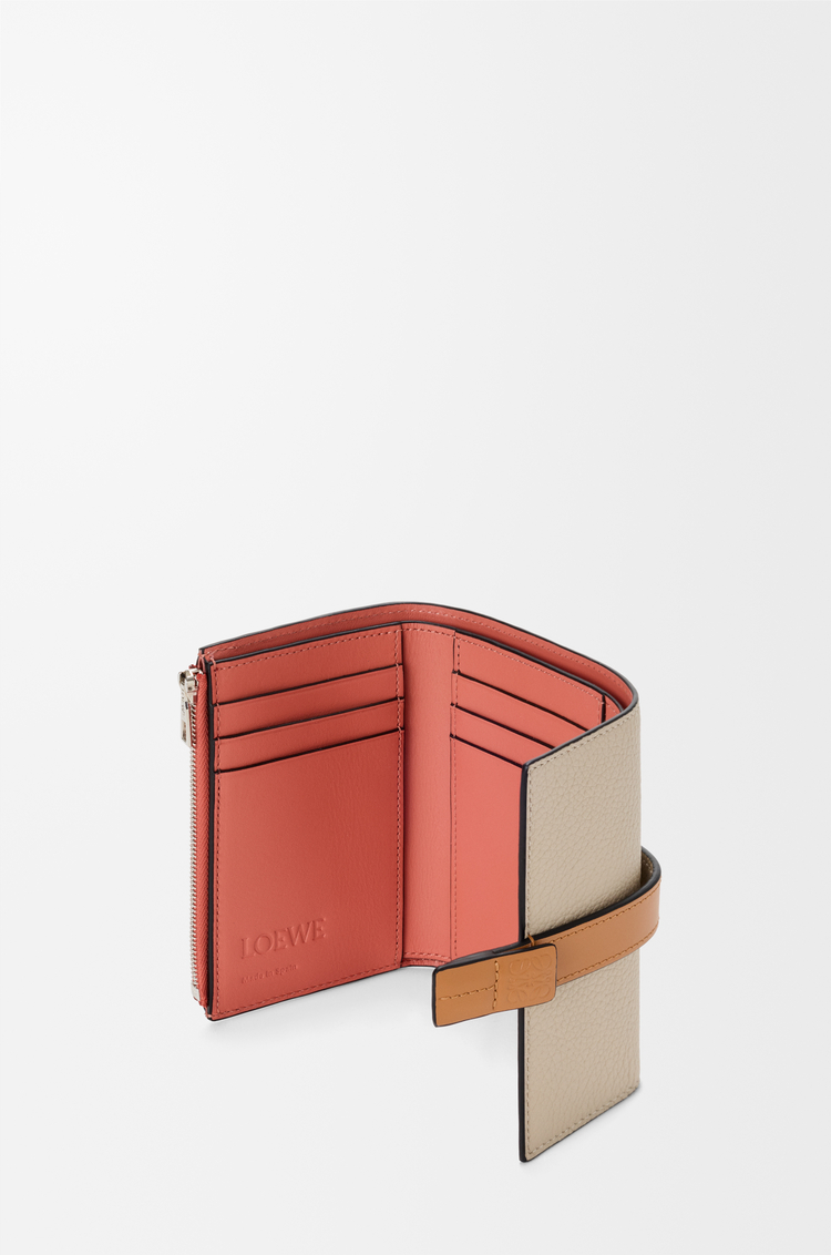 LOEWE Small vertical wallet in soft grained calfskin Light Oat/Honey