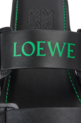 LOEWE ダブルストラップ スライド（カーフ） Black/Green