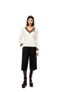 LOEWE Cable knit sweater in wool White pdp_rd