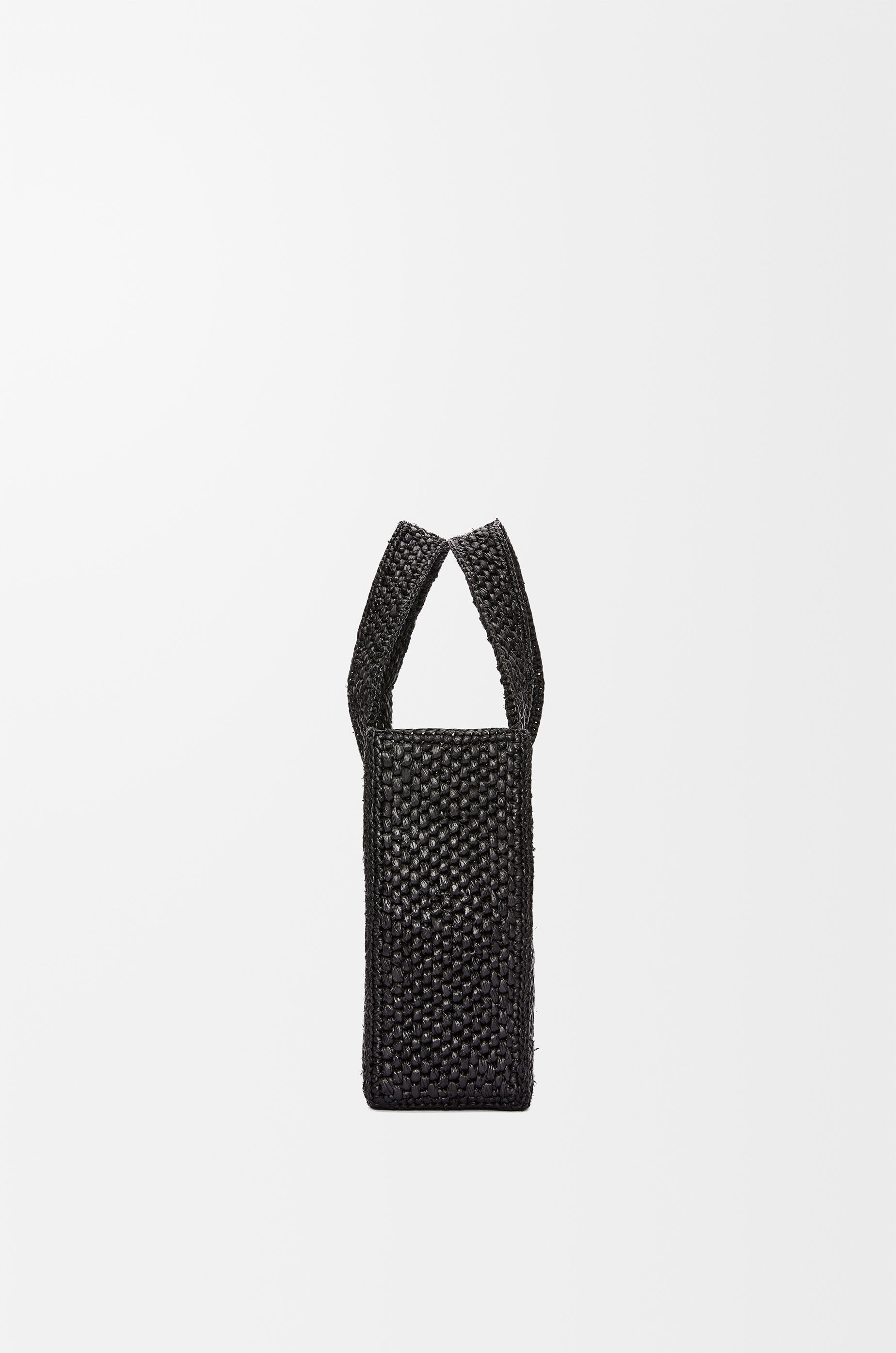 Mini LOEWE Font tote in raffia Black - LOEWE USA Official Website