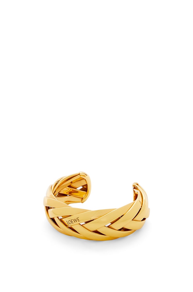 LOEWE Large braided cuff in sterling silver Gold