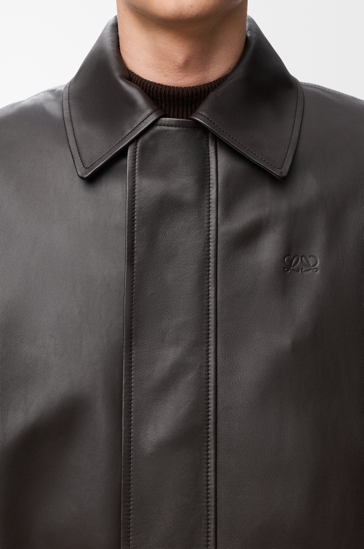 LOEWE Drawstring jacket in nappa lambskin Dark Brown