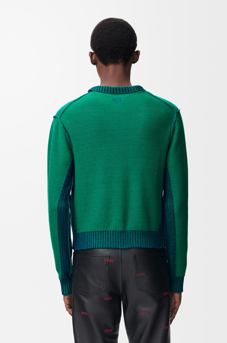LOEWE Sweater in cotton and wool Green/Blue