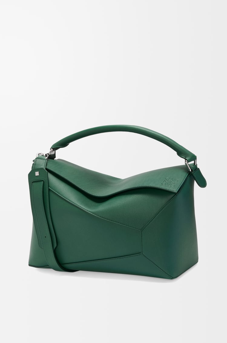LOEWE Bolso Puzzle grande en piel de ternera Verde Oscuro
