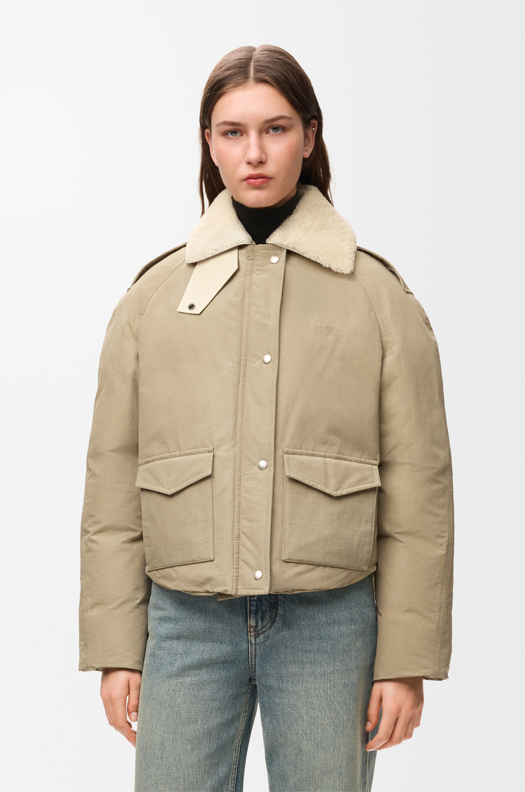 LOEWE Puffer jacket in technical cotton Light Sage