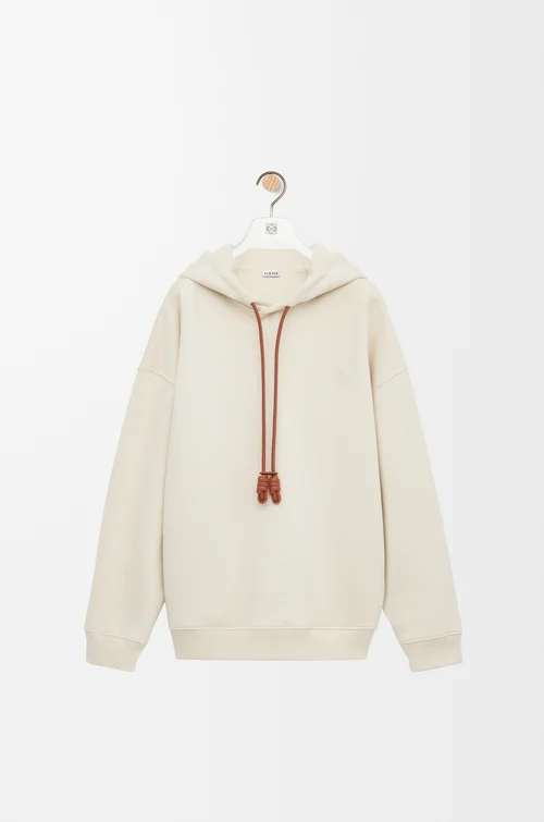 LOEWE Relaxed fit hoodie in cotton Ecru