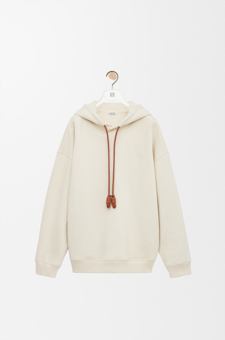 LOEWE Relaxed fit hoodie in cotton Ecru
