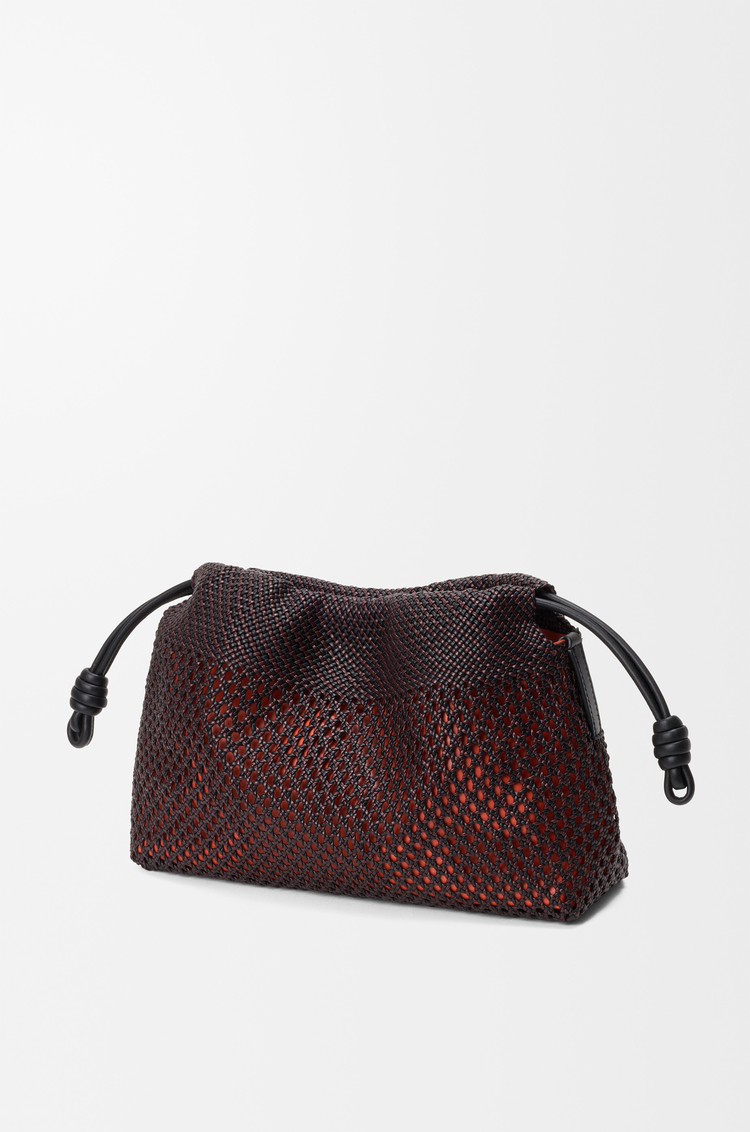 LOEWE フラメンコパース ミディアム（ウーブンナパラム） ブラック/バーガンディー