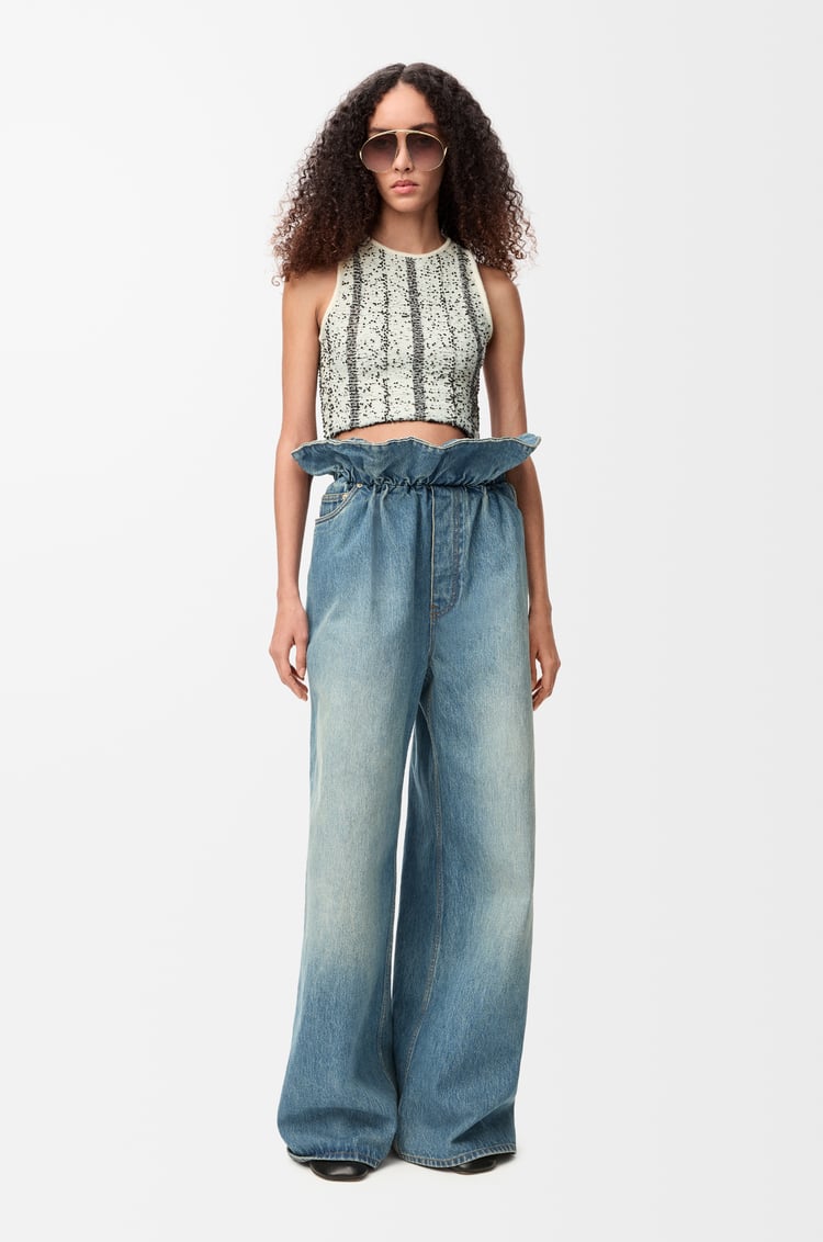 LOEWE Top en lana Blanco/Negro