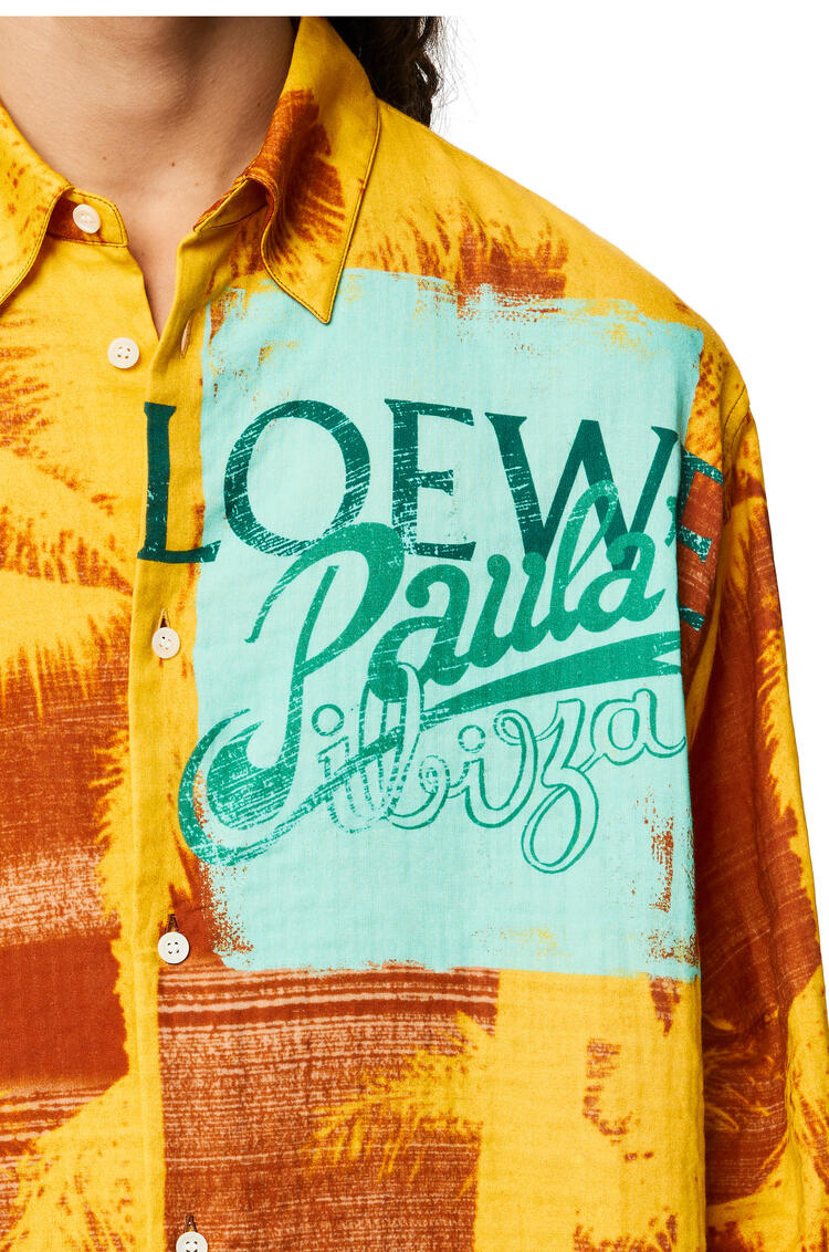 LOEWE Palm print shirt in cotton Yellow/Orange