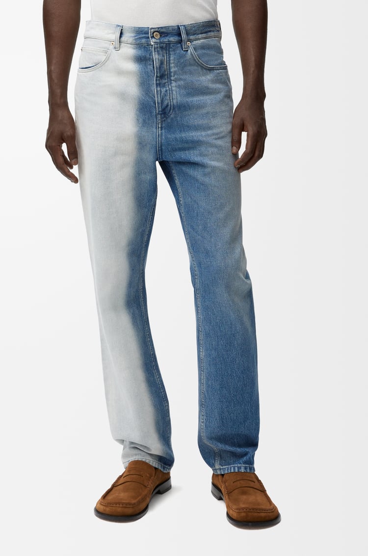 LOEWE Pantalón vaquero recto en denim Blanco/Azul
