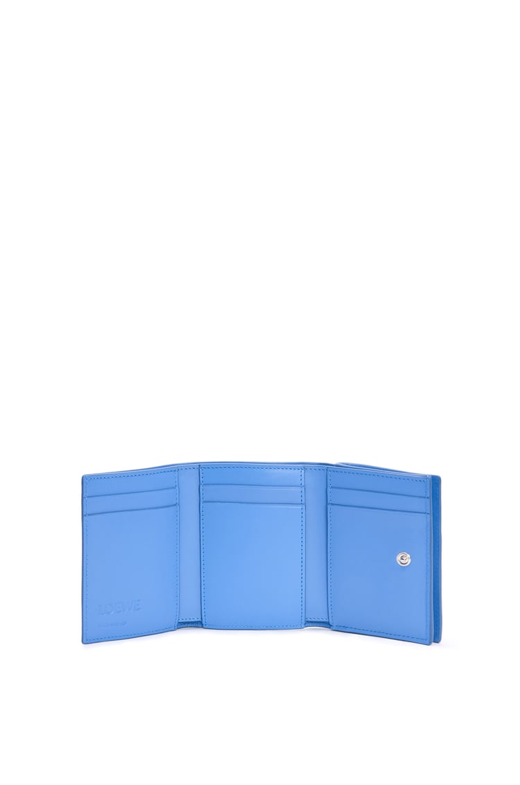LOEWE Trifold wallet in soft grained calfskin Seaside Blue