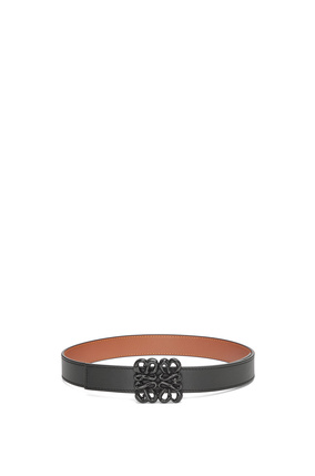 LOEWE Reversible Inflated Anagram belt in soft calfskin Black/Tan