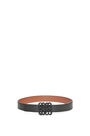 LOEWE Cinturón reversible en suave piel de ternera con anagrama Negro/Bronceado