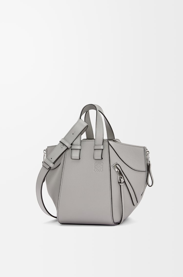 LOEWE Compact Hammock bag in soft grained calfskin Pearl Grey