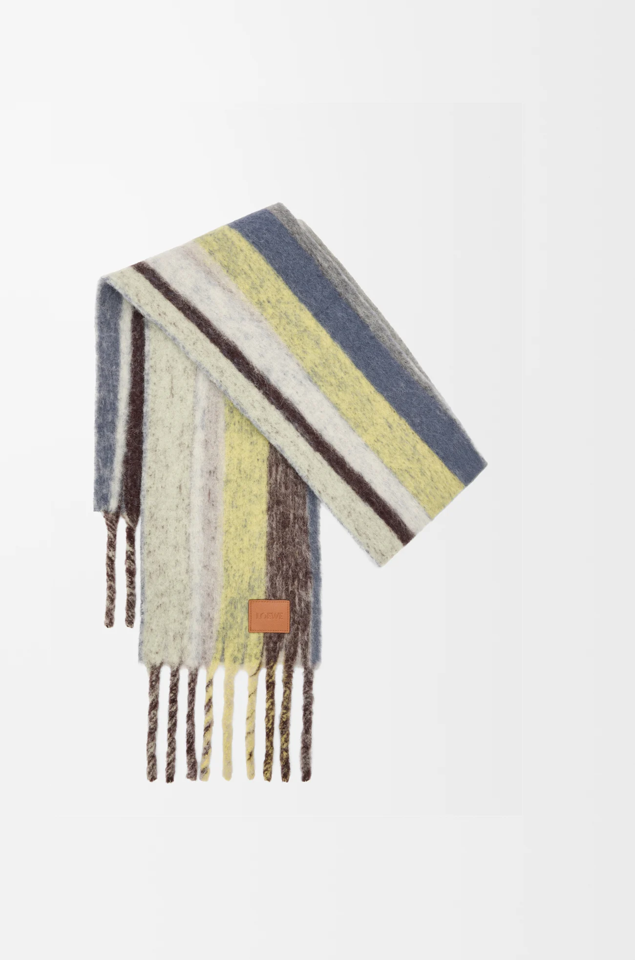 LOEWE Scarf in alpaca and wool blend Yellow/Navy