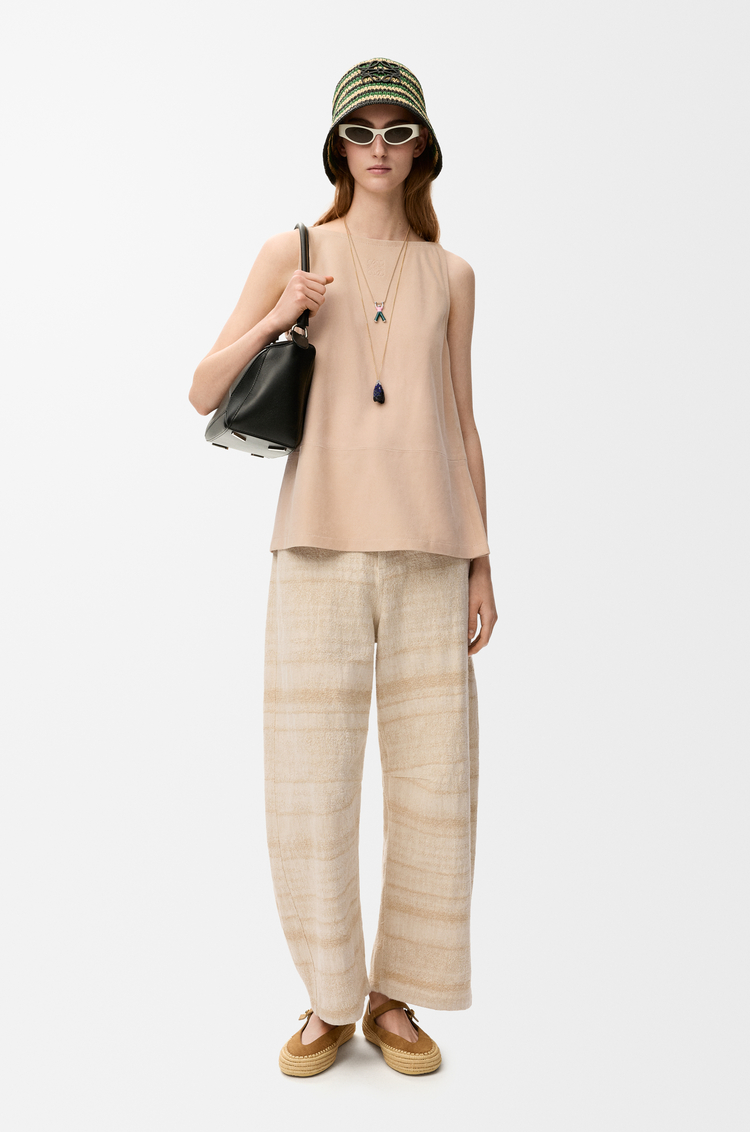 LOEWE Haut en chèvre velours Sable