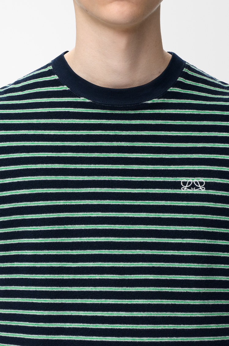 LOEWE T-shirt in cotton blend terry Navy Blue/Green