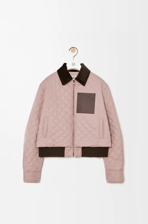 LOEWE Chaqueta corta en tejido técnico Rosa Claro