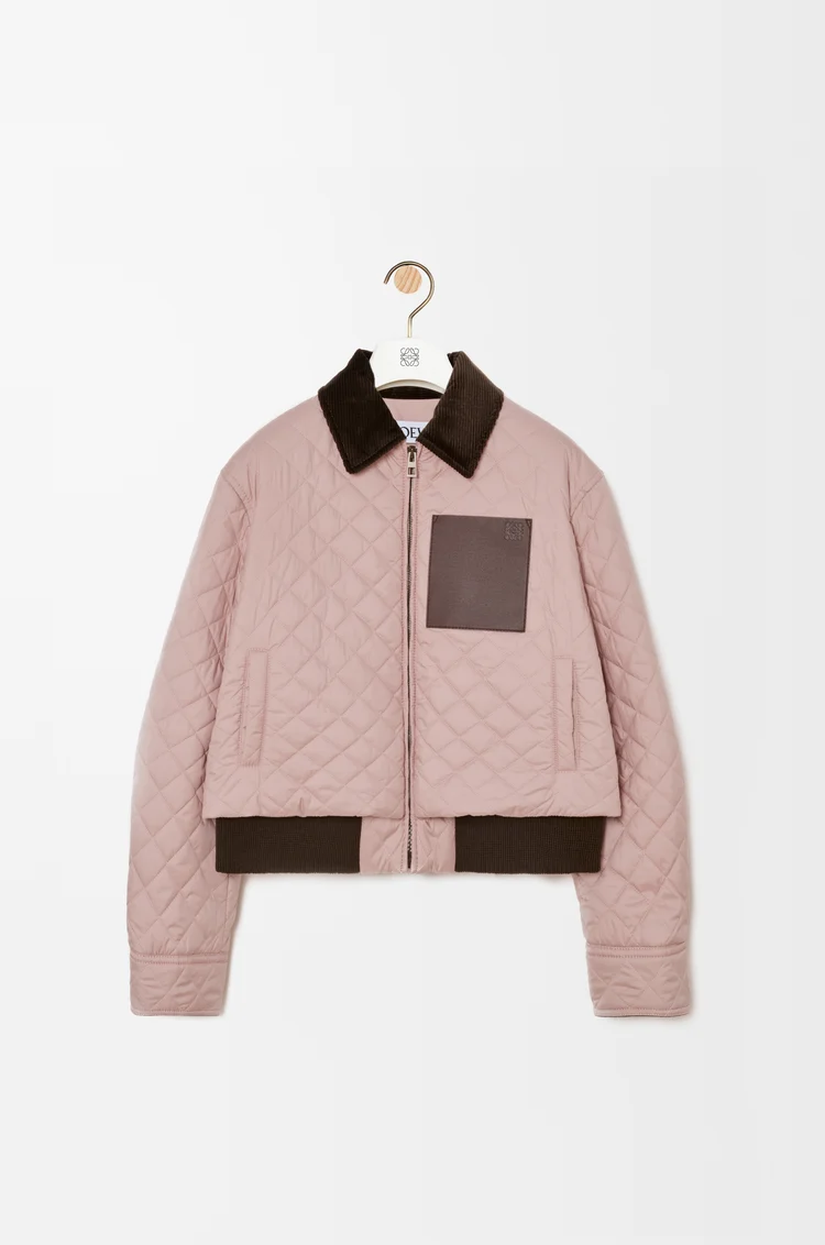 LOEWE Chaqueta corta en tejido técnico Rosa Claro