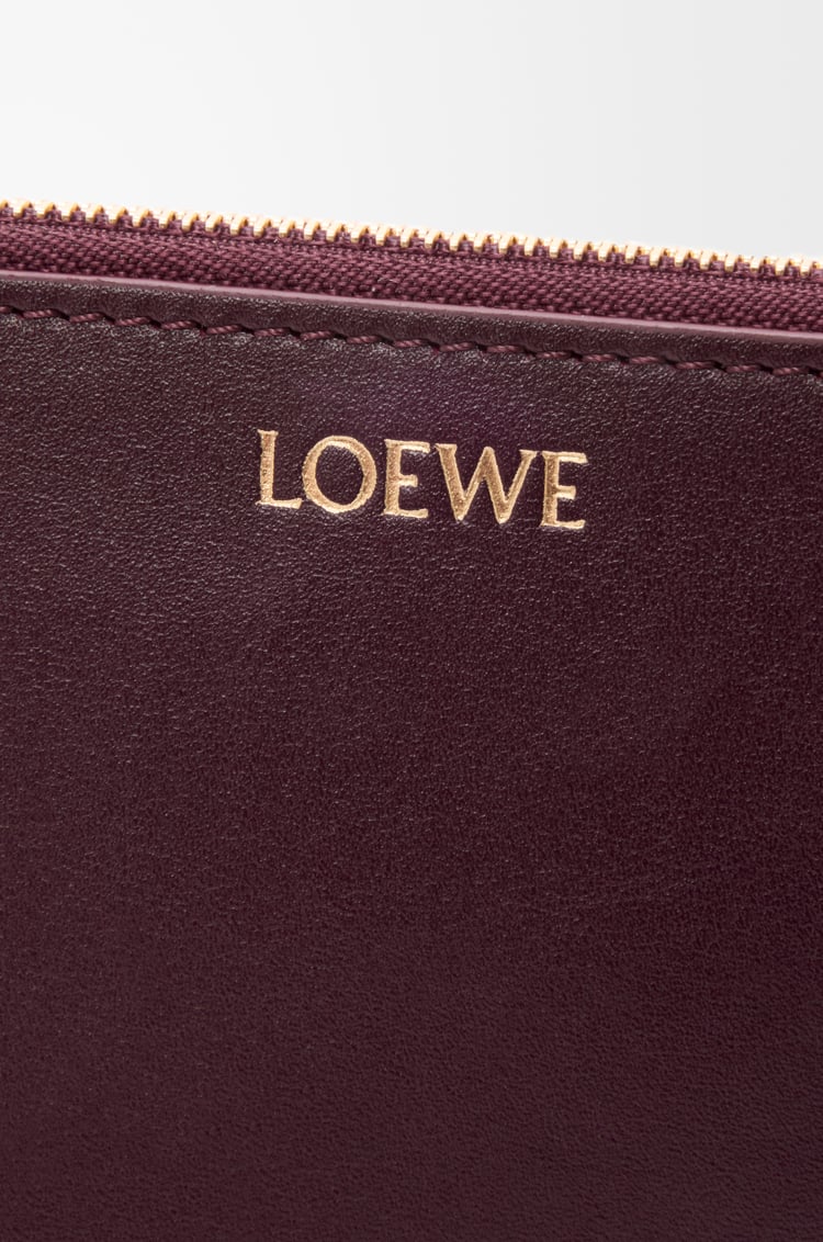 LOEWE 노트 코인 카드홀더 - 샤이니 나파 카프스킨 다크 버건디/라이트 시트린