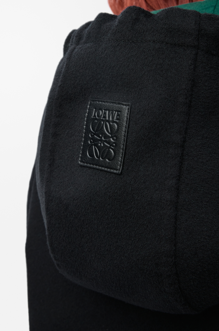 LOEWE Giacca con cappuccio in lana e cashmere Nero/Verde