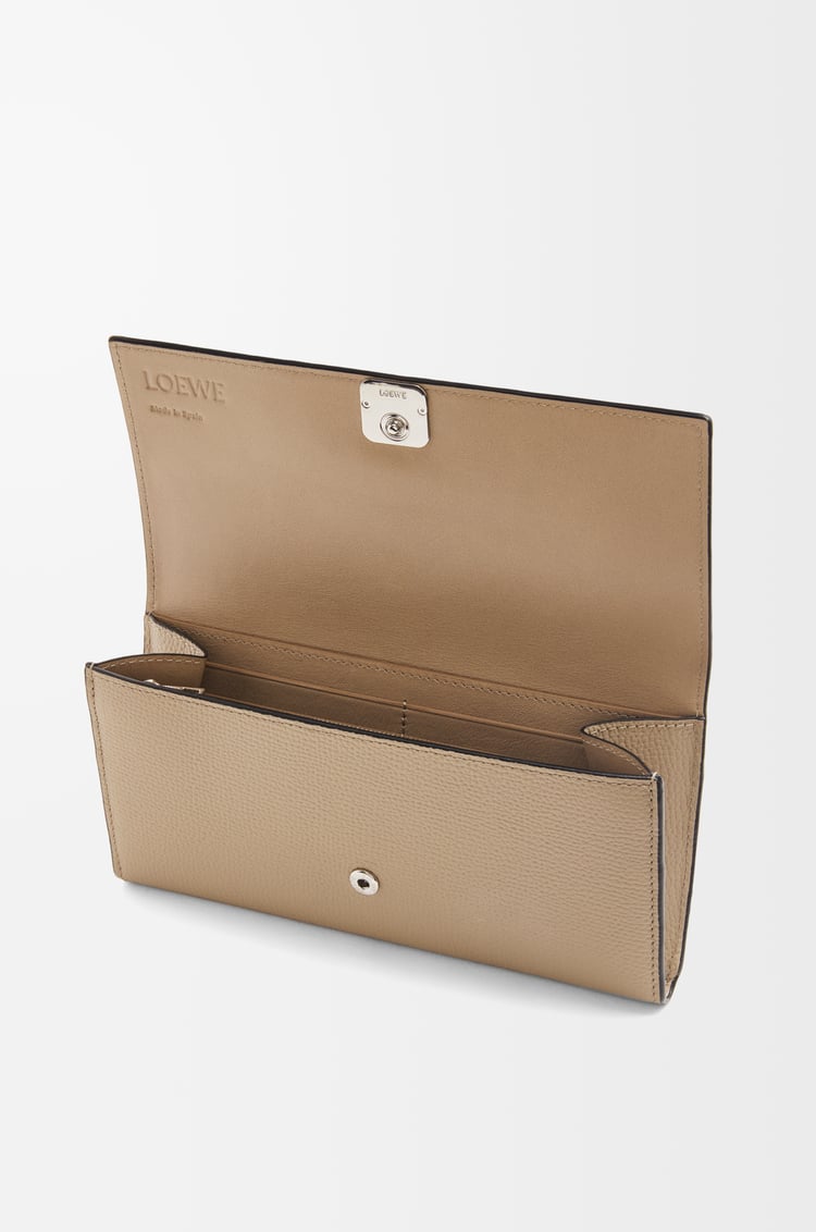 LOEWE Anagram continental wallet in pebble grain calfskin Sand