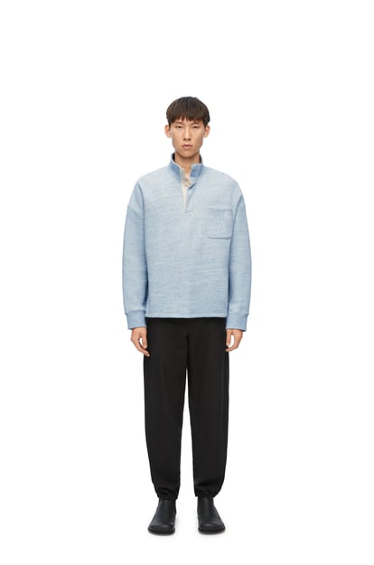 LOEWE High neck sweatshirt in cotton 混色藍 plp_rd