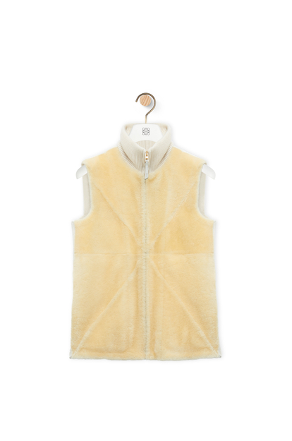 LOEWE Puzzle Fold vest in shearling and wool Vanilla