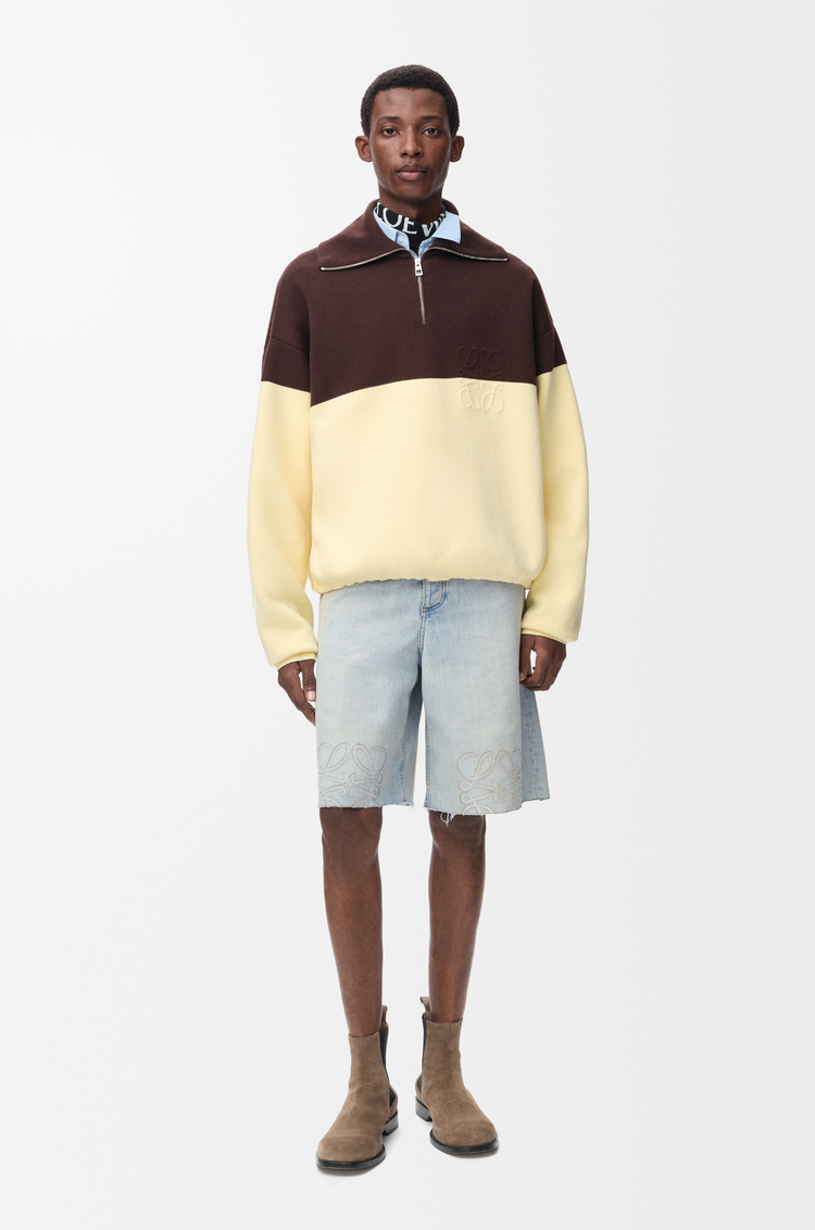 LOEWE 单宁布 Anagram 短裤 水洗蓝