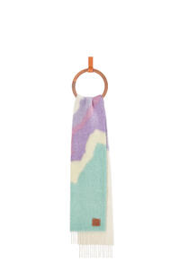 LOEWE Graphic scarf in wool mohair White/Multicolor pdp_rd