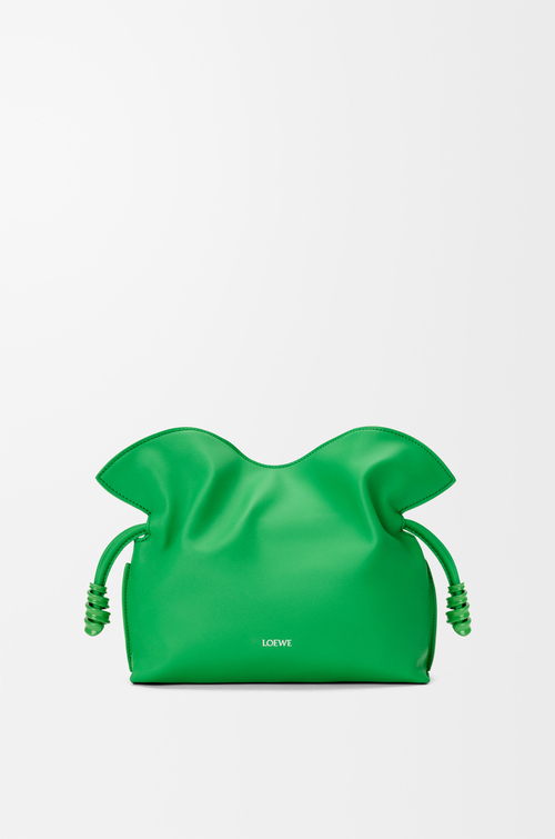 LOEWE Mini Flamenco clutch in nappa calfskin Clover Green