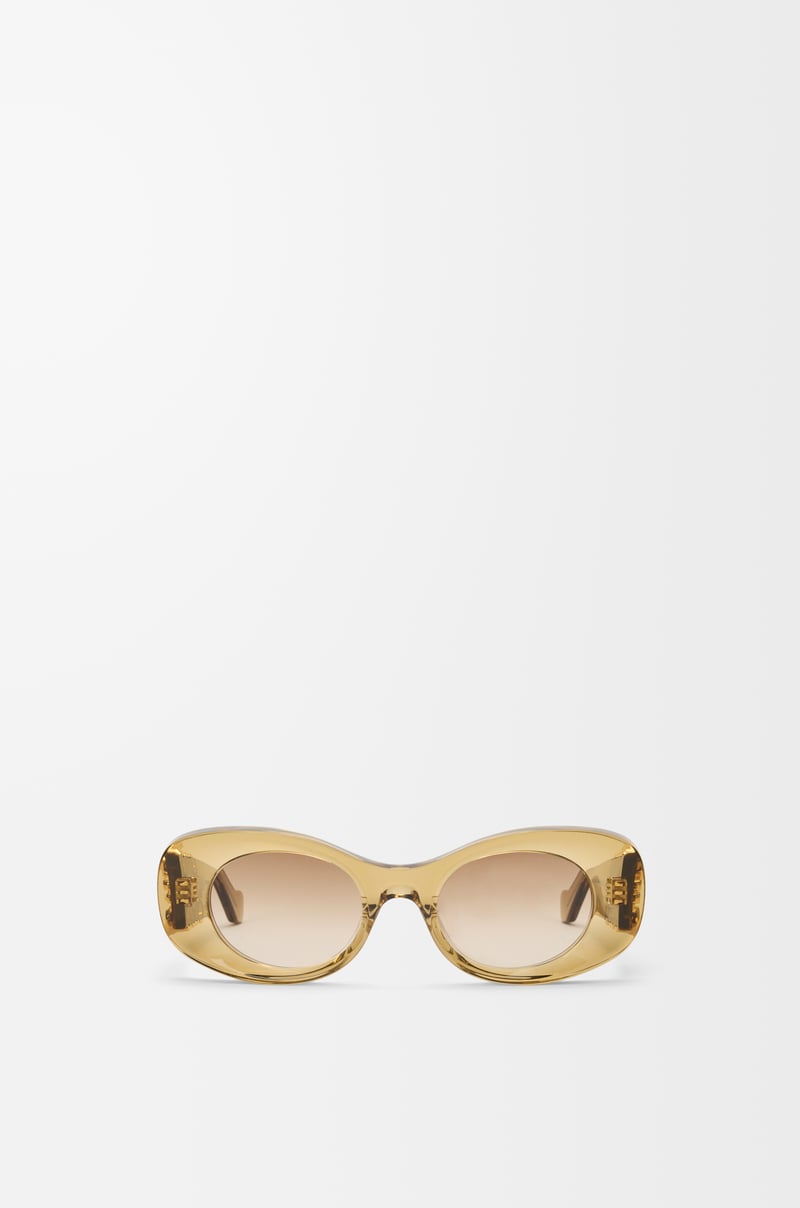 LOEWE Beveled Oval Maxi Anagram sunglasses Transparent Olive
