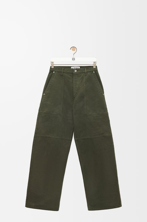 LOEWE Pantalón cargo en algodón Verde Caqui