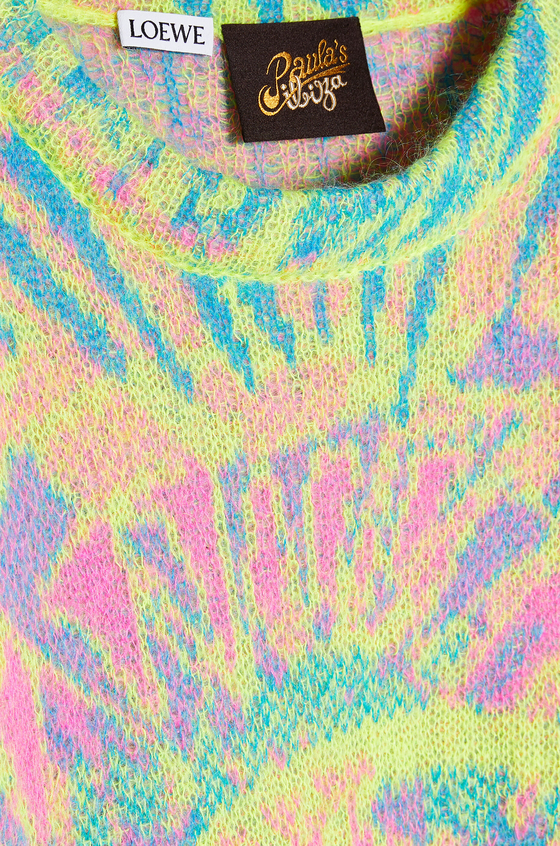 Jacquard tie dye sweater in mohair Multicolor/Fucsia LOEWE