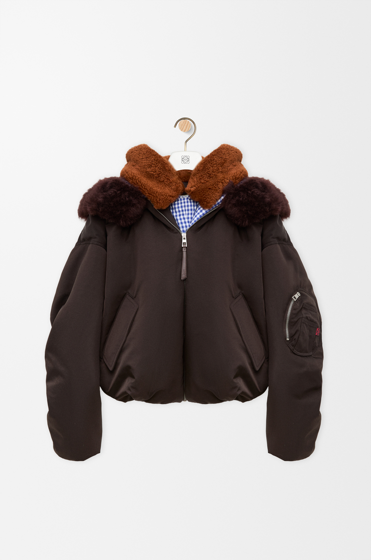 LOEWE Chaqueta bomber en tejido técnico Marrón