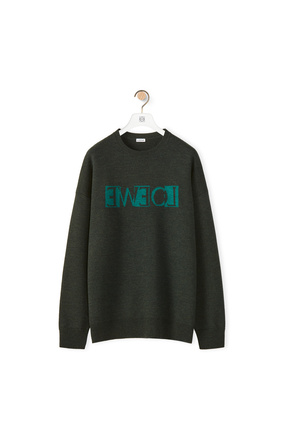 LOEWE Mirror LOEWE logo sweater in wool Khaki Green/Green plp_rd