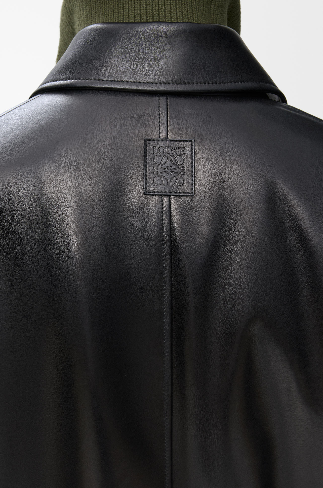LOEWE Belted jacket in nappa lambskin Black