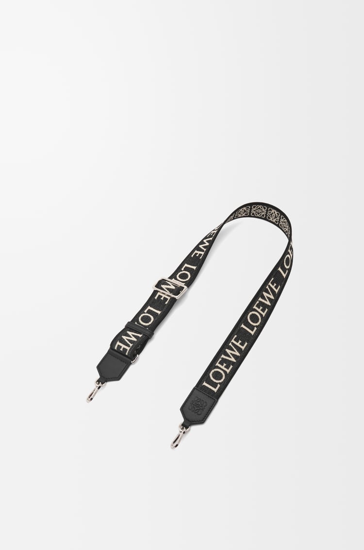 LOEWE Anagram strap in jacquard and calfskin Black