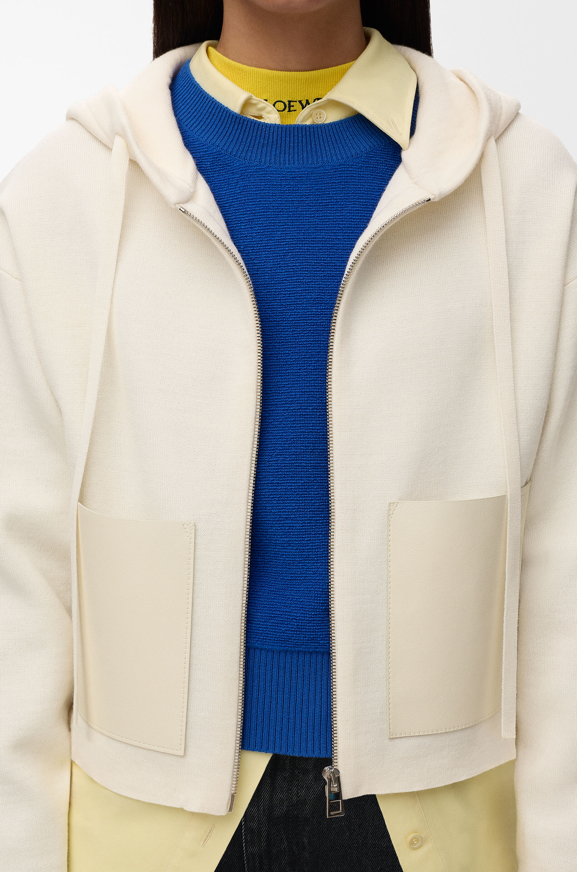 Zip-up hoodie in wool White - LOEWE International official website