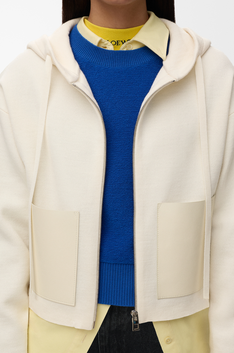 LOEWE Zip-up hoodie in wool White