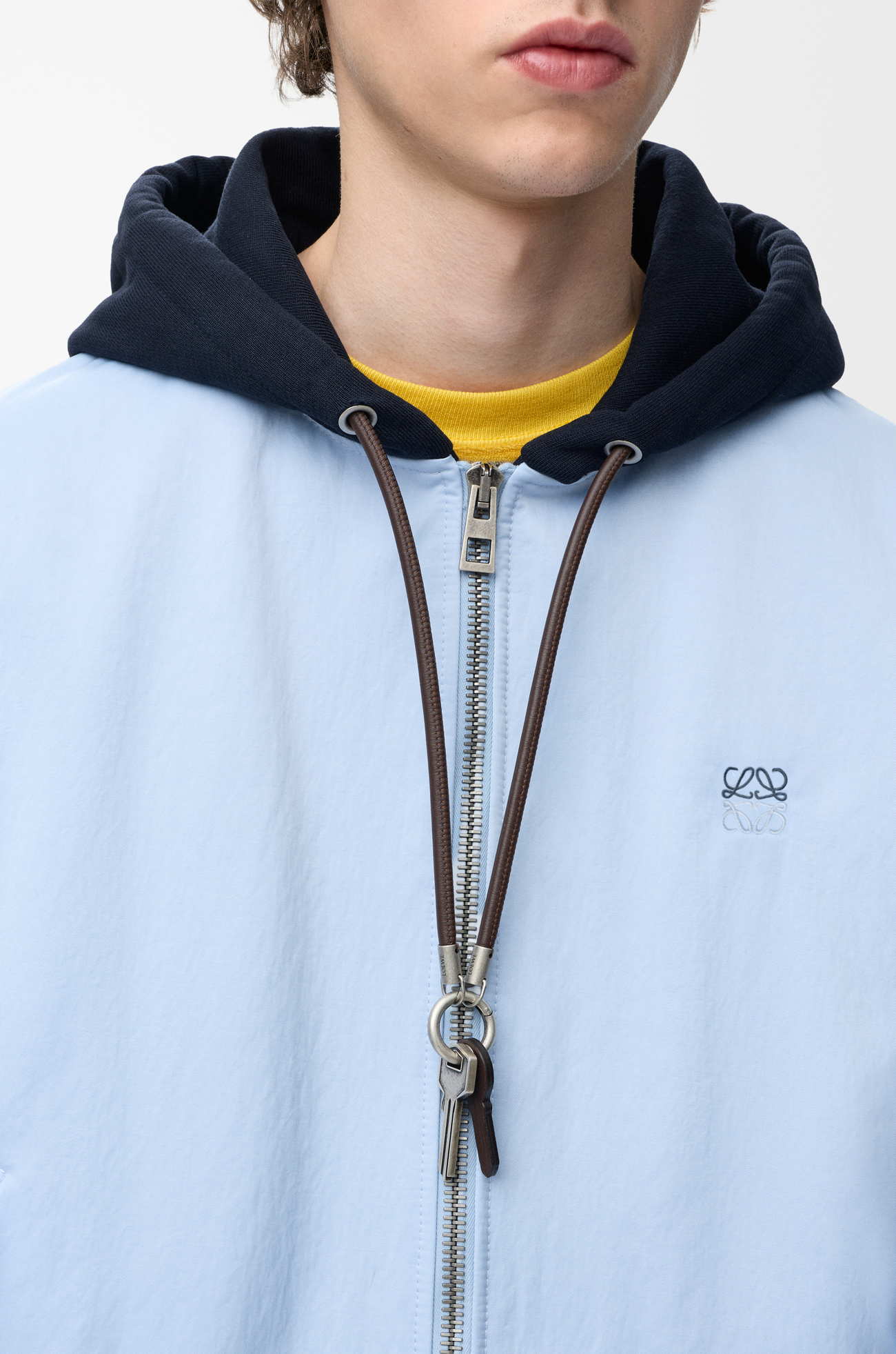 LOEWE Bomber jacket in technical shell Blue