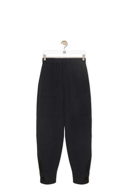 LOEWE Cargo trousers in viscose and linen 黑色 plp_rd