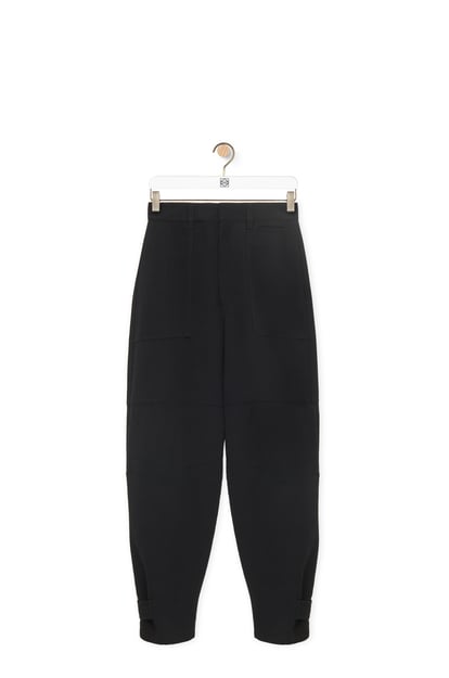 LOEWE Cargo trousers in viscose and linen Black