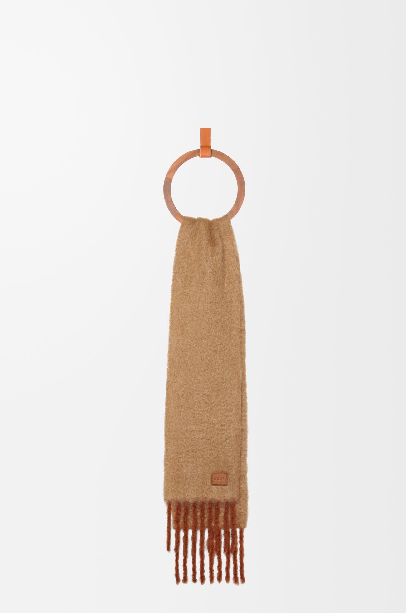 LOEWE Scarf in mohair and wool blend Beige/Orange